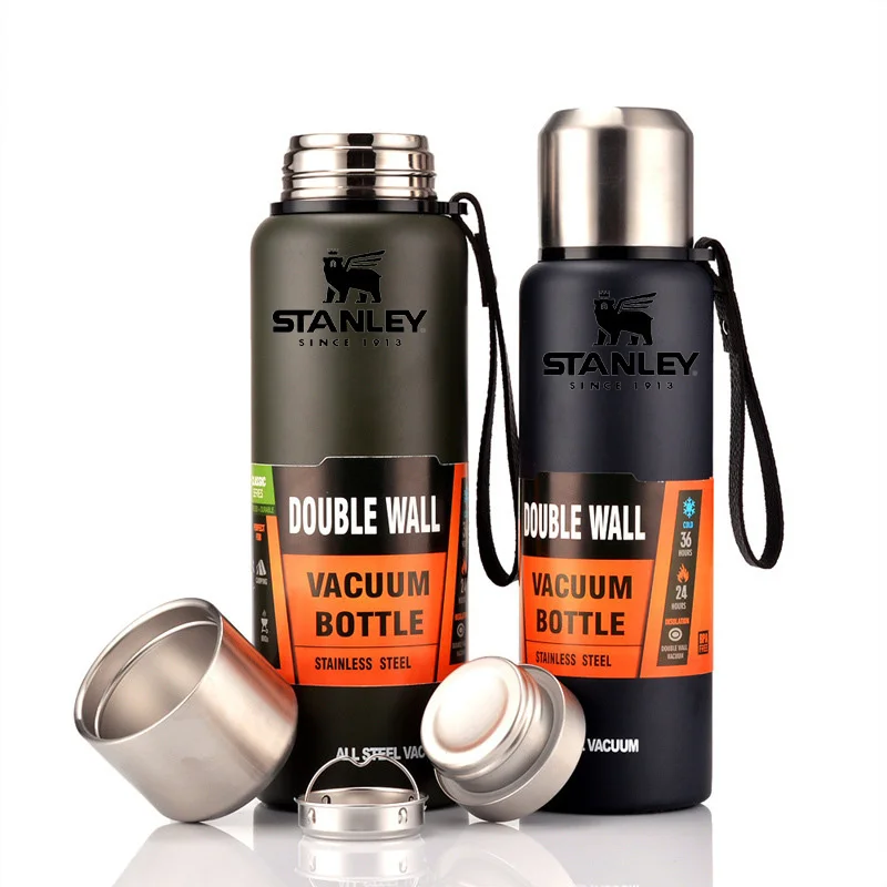 

1000ml Stainless Steel Thermos Flask Original Stanley Vacuum Water Bottle Thermal Coffee Tea Thermos Double Wall Vacuum Strap