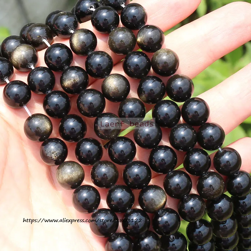 

Natural Gold Obsidian 6-16mm Round Loose Beads 15inch ,100% Natural Guarantee, For DIY Jewelry Making !