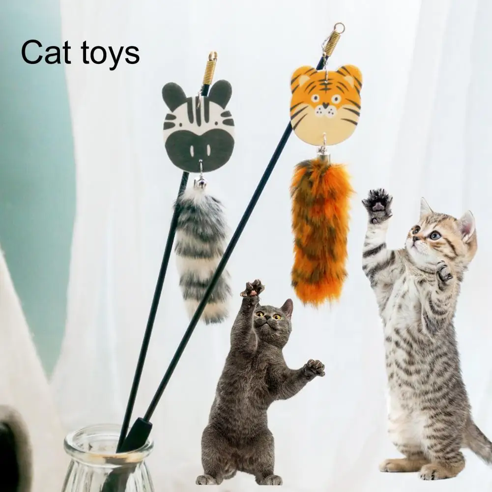 

Cute Cat Teaser Wand Rod Toy Pet Catcher Product Tool Interactive Play Pet Exerciser Wand Adorable Appearance Pet Product