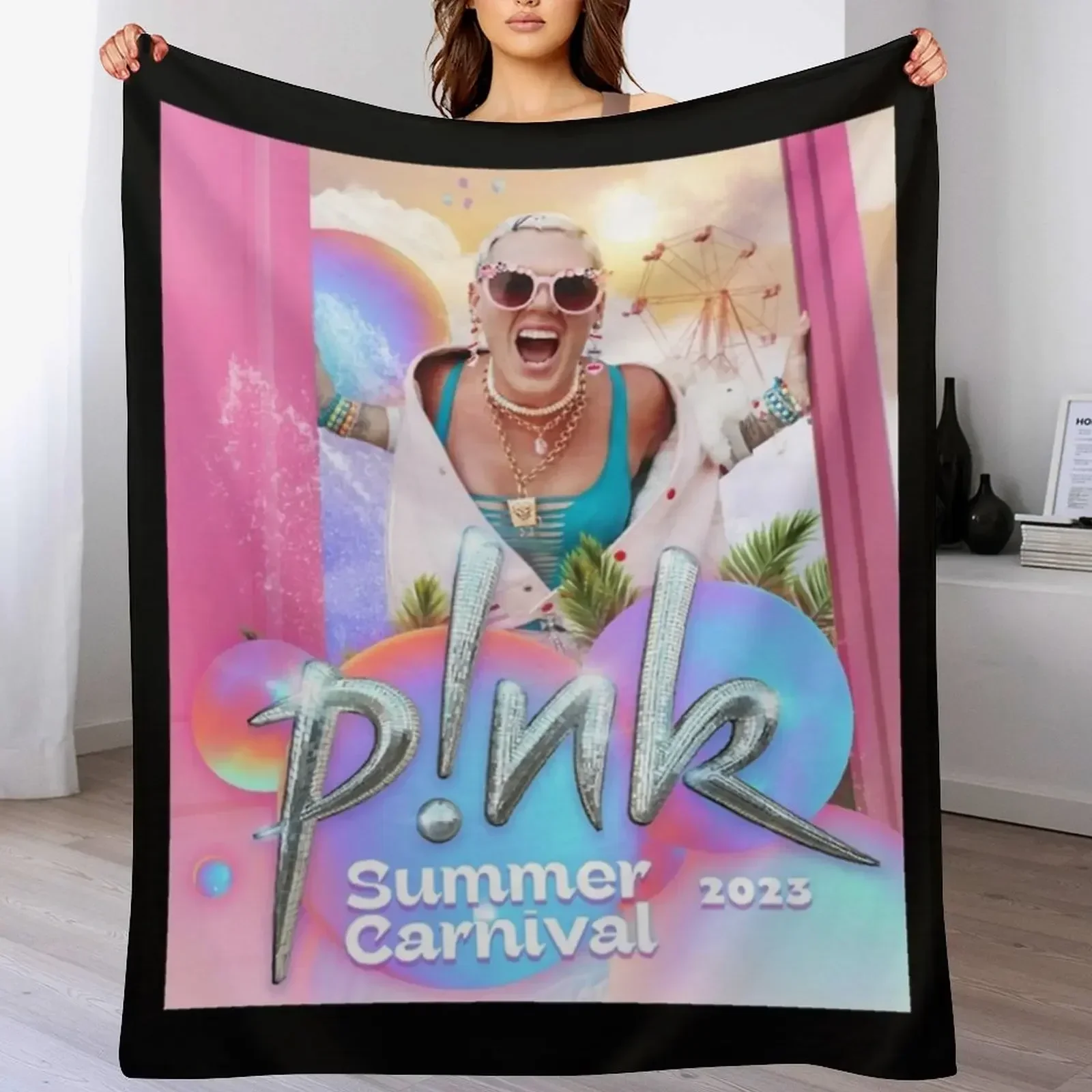 Розовый летний тур 2023 классическая футболка одеяло мягкие клетчатые одеяла