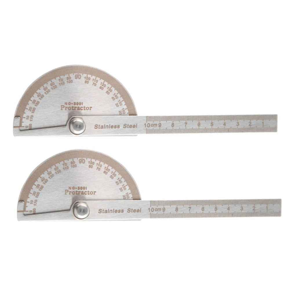 

2 Pcs Protractor Angle Ruler Measuring Angle Finder Machinist Goniometer Tool Stainless Steel Woodworking Carpentry Hand Tools
