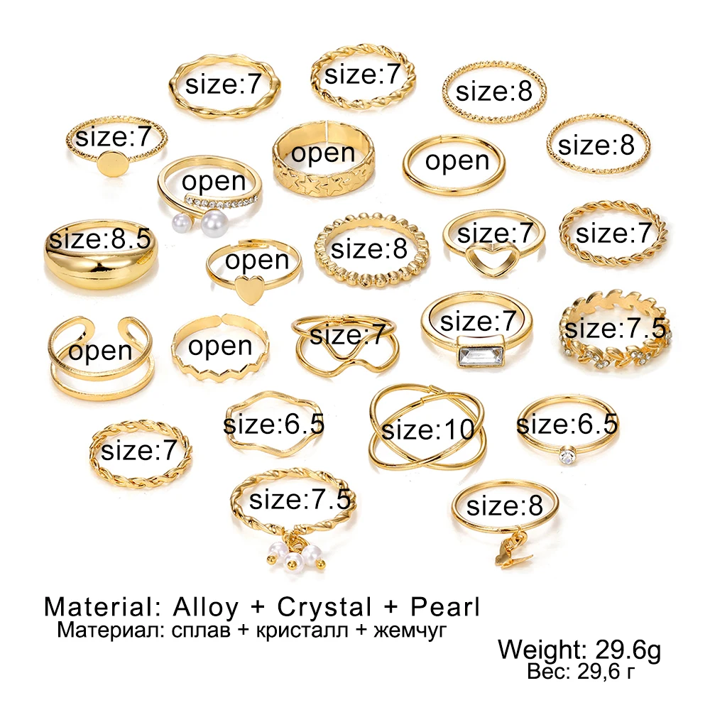 Модный набор колец IFMIA геометрической формы с бабочкой и звездами для женщин