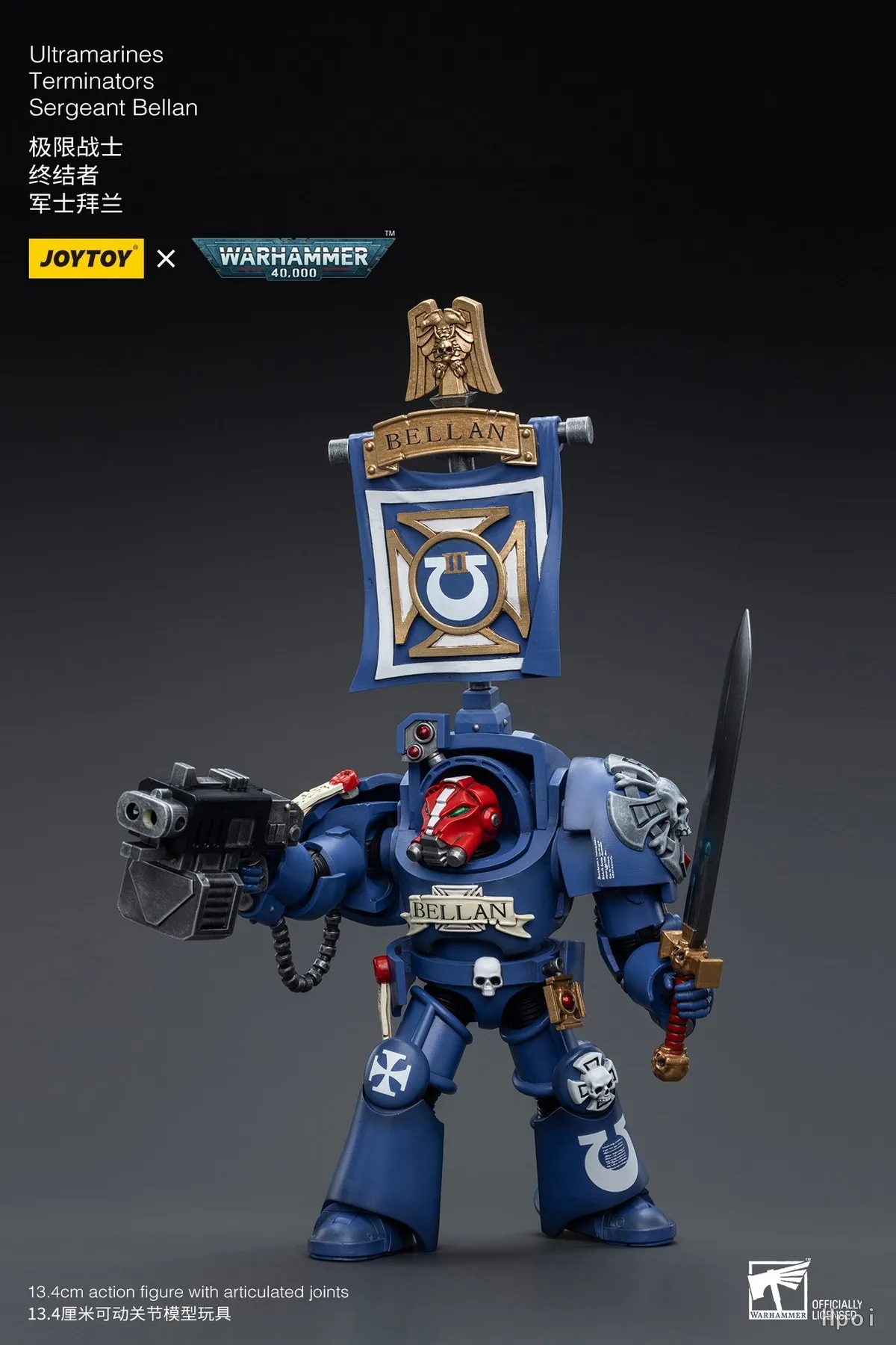 Фото 【UA】JOYTOY Warhammer 40K Масштабные фигурки 1/18 Ультрамаринов Терминаторов Сержант Беллан Модели Игрушки Подарки №5