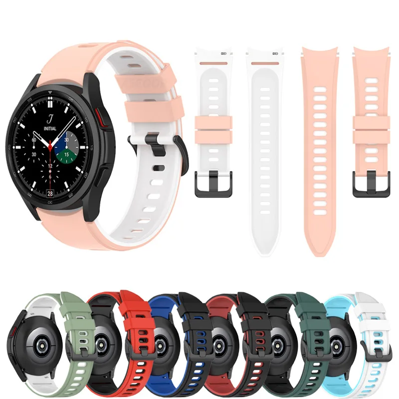 

Спортивный силиконовый ремешок для Samsung Galaxy Watch 4 40 мм 44 мм/ремешок с изогнутым концом без зазоров/4 классических 42 мм 46 мм/умный Браслет