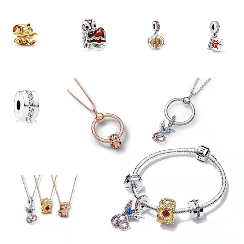 

2022 New Hot Sale Ladies High Fashion Jewelry 925 Sterling Silver DIY Bracelet Beads for Original Pandora Handmade Gifts women