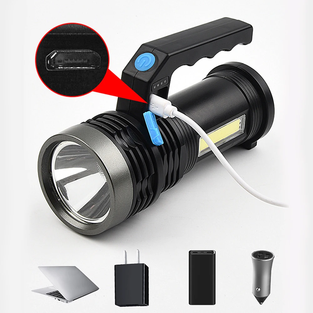 

Waterproof USB Rechargeable Torch Flashlight Portable Super Bright LED Light Built-in Battery Hiking Outdoor Tools