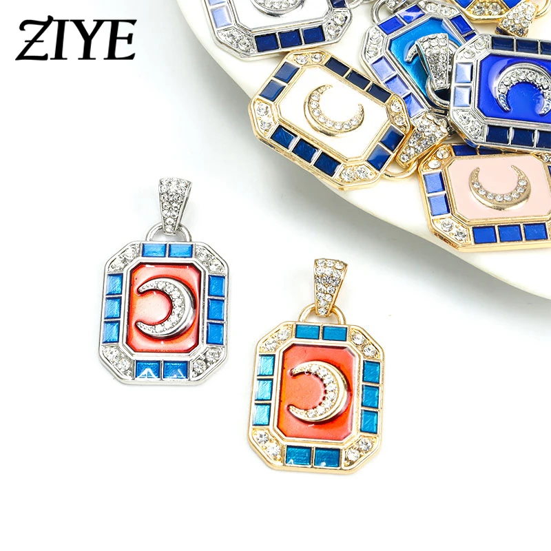 

2pcs Tarot Moon Enamel Charms Crystal Geometric Multicolor Pendant DIY Findings Making Necklace Earring Accessories Jewelry Gift