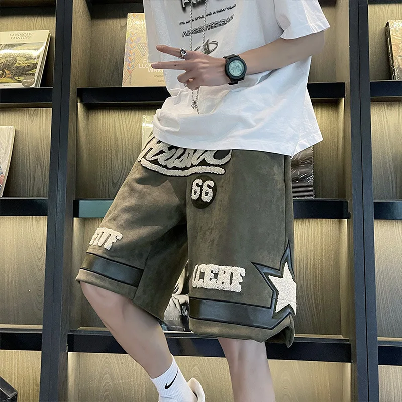 

Harajuku Streetwear Letter Print Black Casual Summer Men's Woman Shorts Vintage Hip Hop Knee Lenght Basketball Pants Unisex