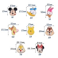 10 pcs cartoon mickey and minnie keychain accessories cute pooh tigger kawaii chip dale keyring pendant fashion ornaments