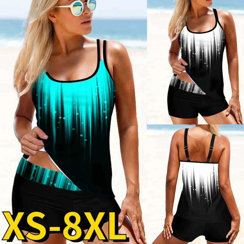 

2023 Women Sexy Two-piece Set Tankini New Design Printing Swimsuit Beach Bathing Suits Summer Women High Waist Swimwear Bikini