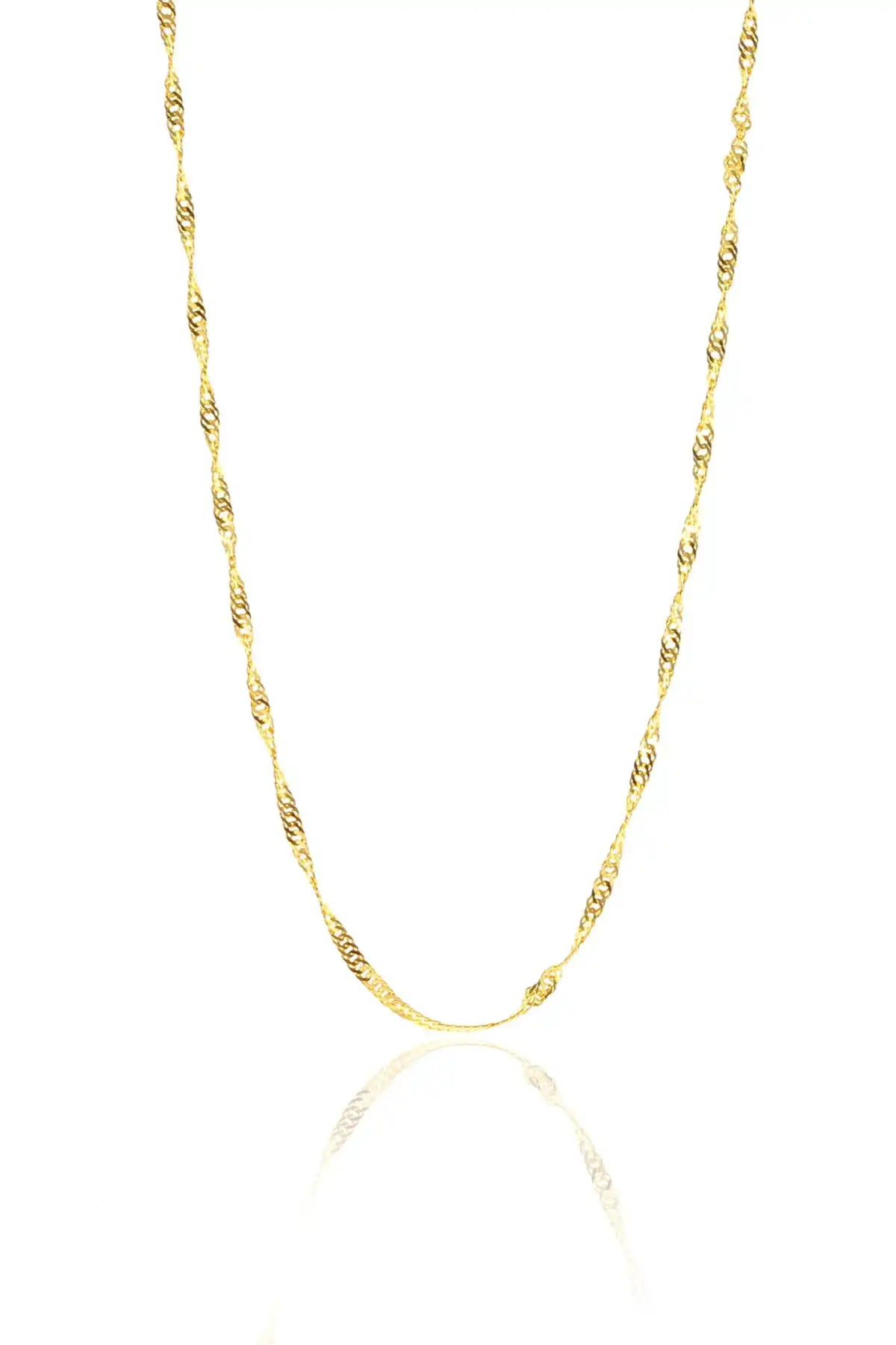 

Women's Silver Gold Color Singapore Model 60 Cm Chain SGTL8934 Necklace Jewelry & Jewelry Accessory