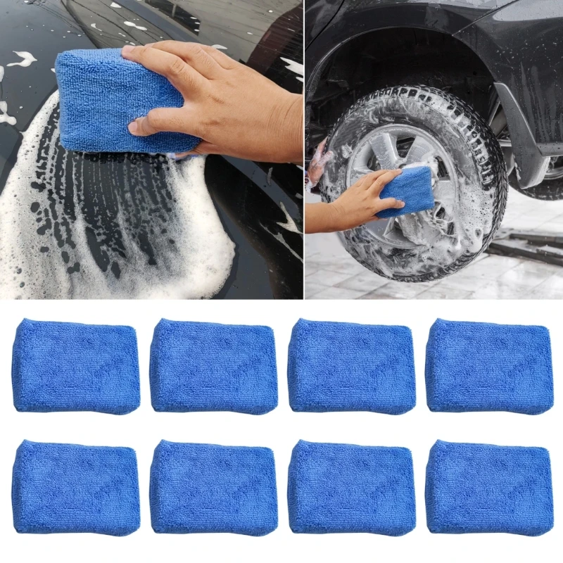 

8 Pack Microfiber Applicator Pads Microfiber Sponge Car Wash Sponge and Cleaning Pads Perfect for Effortless Wax Sealant