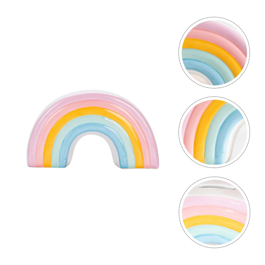 

Nursery Coin Bank Money Saving The Office Desk Decor Ceramic Box Kids Pot Digital Piggy Rainbow Decorative Cion