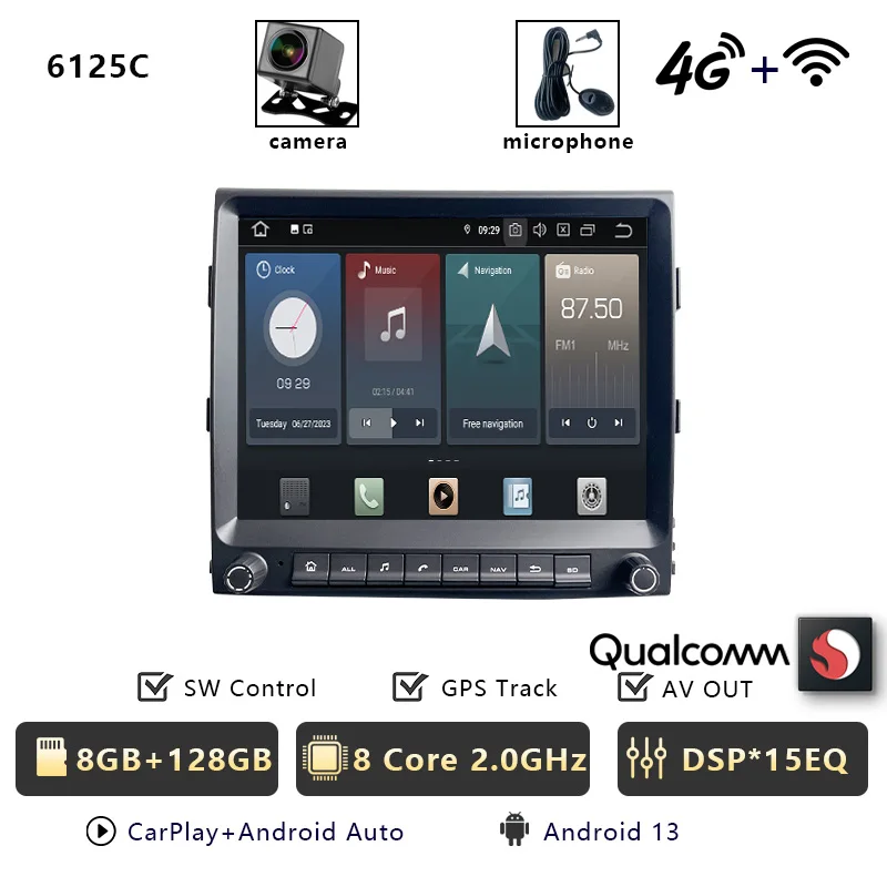 

CHSTEK Carplay Android 13 автомобильный радиоприемник мультимедийный плеер стерео для Porsche Cayenne 958 II 2011-2017 головное устройство GPS WIFI 4G Bluetooth