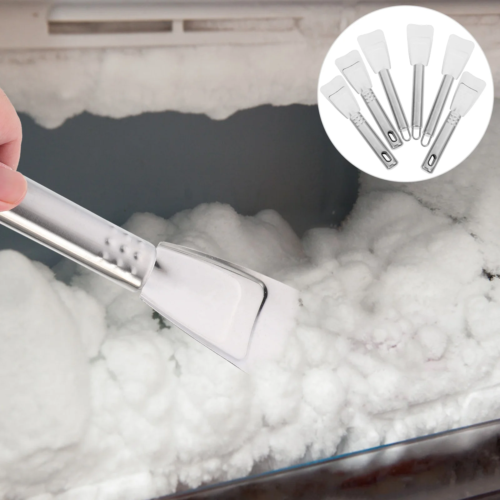

6 Pcs Stainless Steel Ice Freezer Removal Scoop Handheld Refrigerator Defroster Small Tools Fridge Deicing Scraper