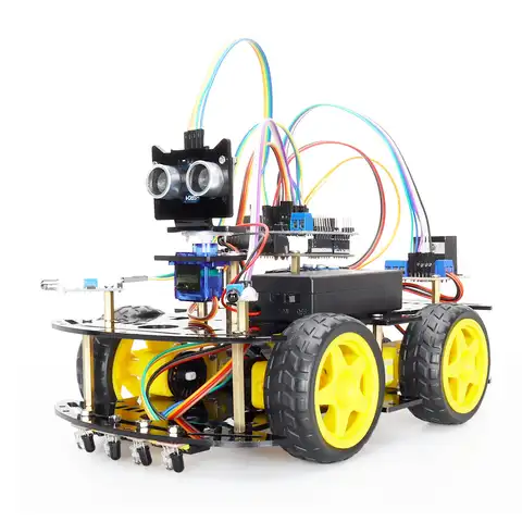 Умные автоматизированные комплекты 4WD для автомобилей-роботов для проекта Arduino, усовершенствованные, забавные, программируемые, полный ком...