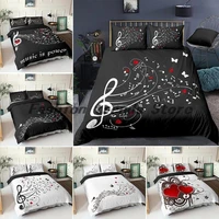 useuau size 3d digital duvet cover music note printed bedding set beating comforter cover kids adult bedding set for winter