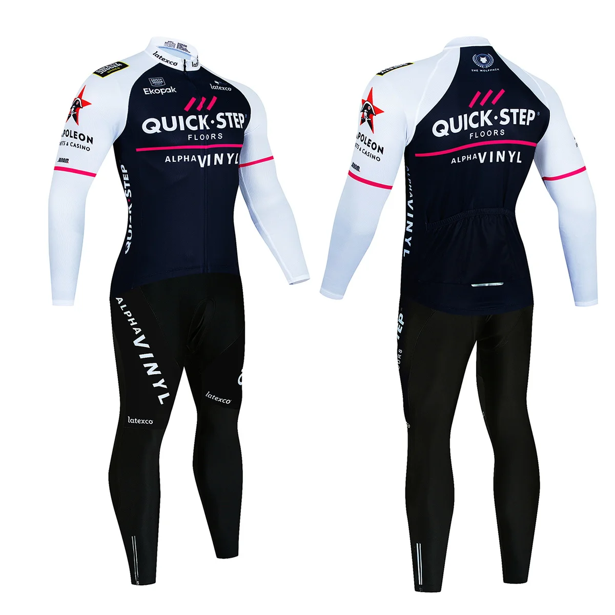 

Мужская велосипедная футболка Quick Step 2023, комплект с длинным рукавом, одежда для горного велосипеда, одежда для велоспорта, Мужская велосипедная одежда 20D, гелевый нагрудник