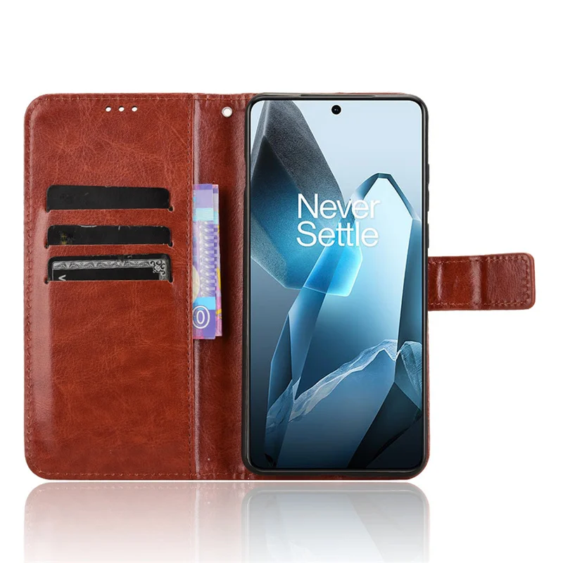 Подходит для OnePlus 13 5G роскошный кожаный чехол Crazy Horse из искусственной кожи