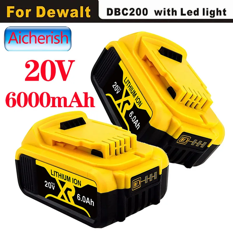 

20V 3.0Ah 6.0Ah DCB200 Replacement Li-ion Battery For Dewalt Max XR DCB205 DCB201 DCB203 Power Tool Batteries
