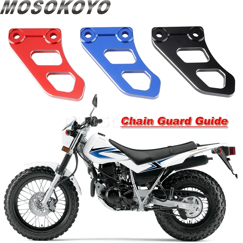 Фото Направляющая для защиты цепи для Yamaha TW200 05-2022 XT225 05-07 XT250 08-22, алюминиевая направляющая цепи с ЧПУ для мотоцикла, защитная крышка №2