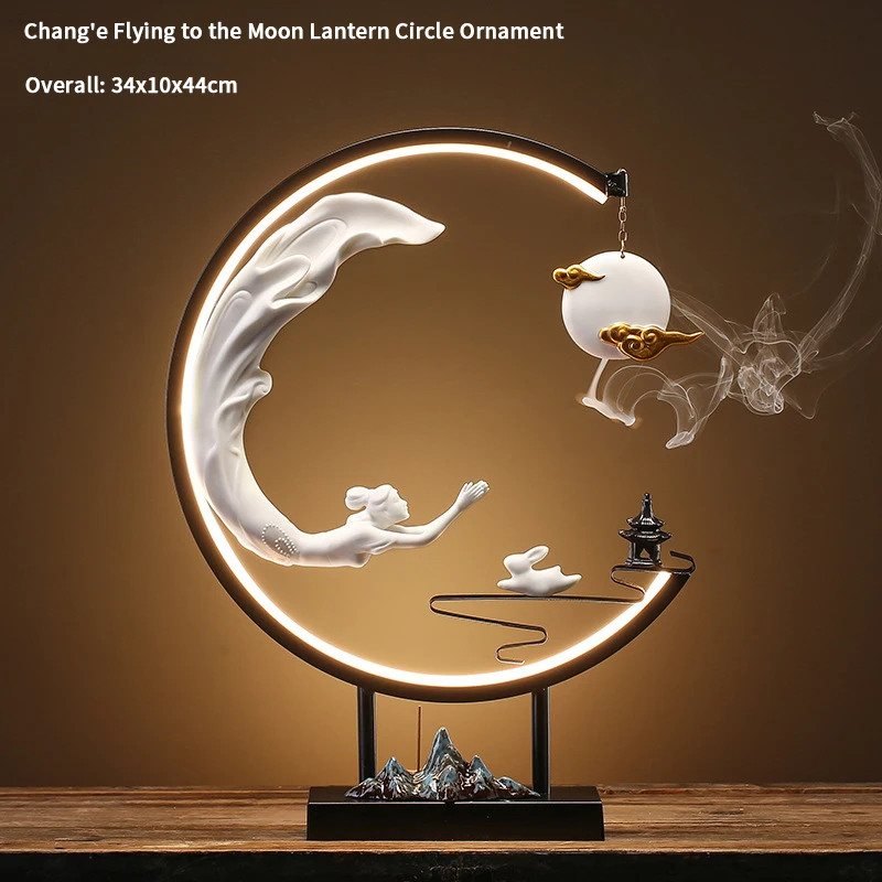 Chang'e Flying To The Moon Aroma Lamp Ring Ornament For TV Cabinet Coffee Table Home Living Room Wine Cabinet Decorations