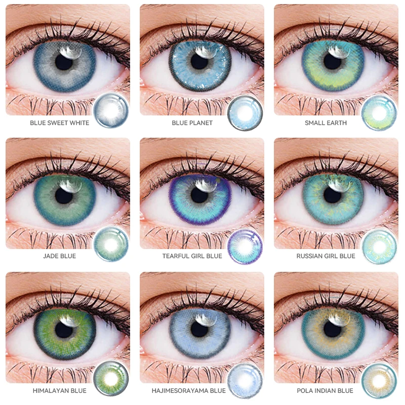 2 шт. Голубые Контактные линзы с диоптриями |