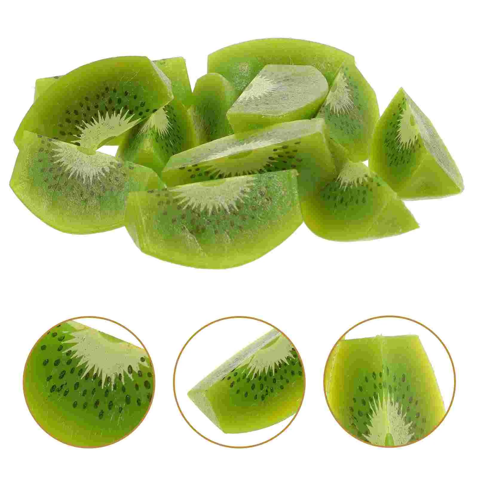 

12 Pcs Home Decor Scene Adornment Simulation Kiwi Slice Models Fruit Model Photo Prop Imitation Kiwi Slice Adornment