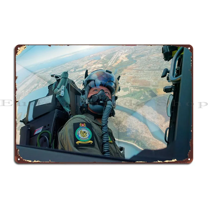 

Combat Aircraft Simulator Metal Sign Rusty Garage Printed Garage Garage Tin Sign Poster