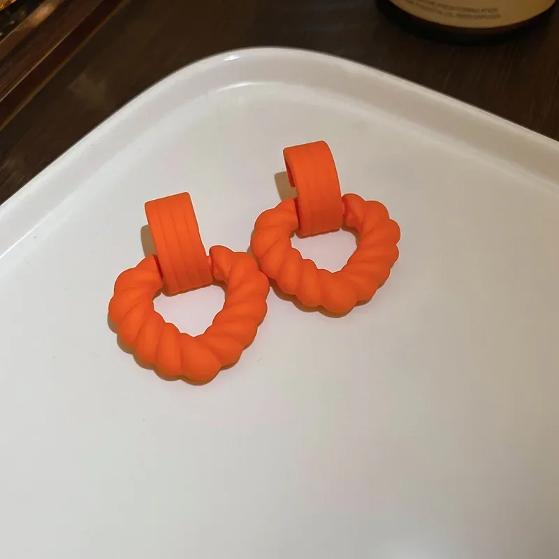 Женские Оранжевые Серьги-кисточки в Корейском стиле