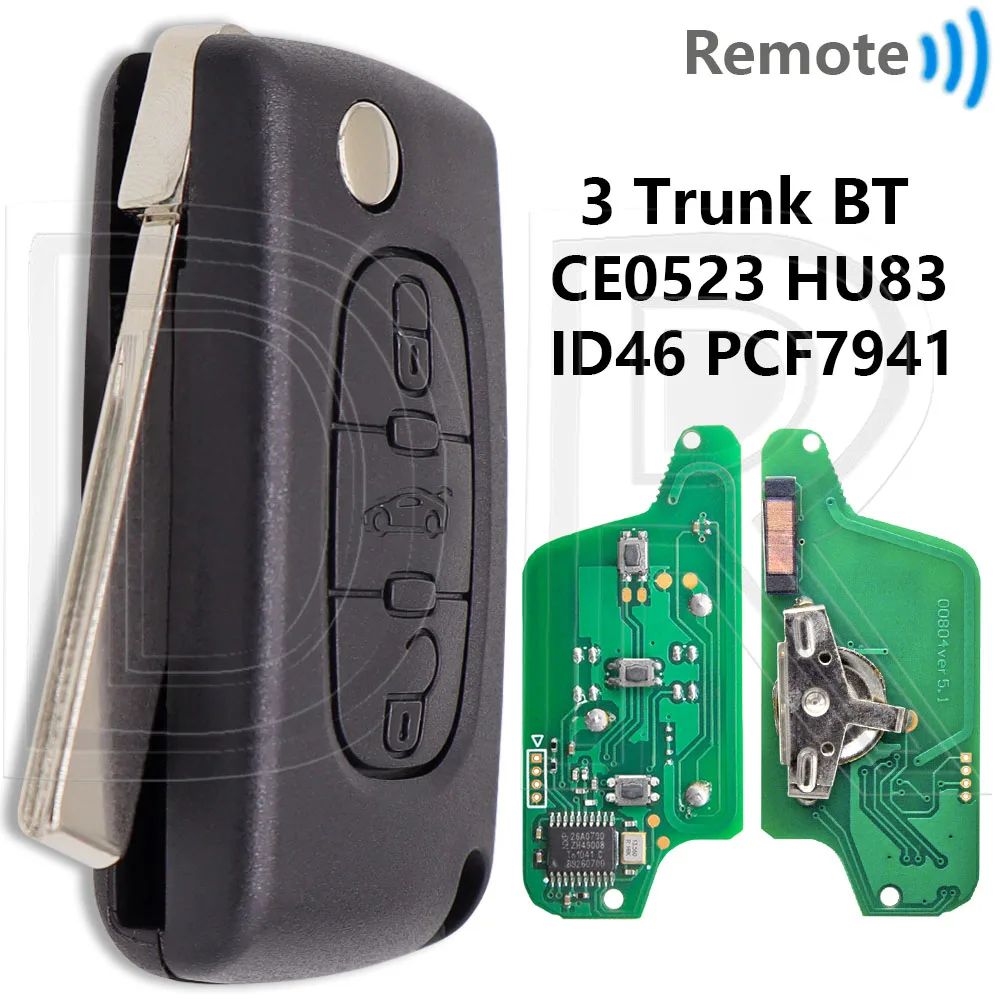 

Отличный 433ASK/FSK CE0523/CE0536 ID46 PCF7941/PCF7961 автомобильный дистанционный ключ для Citroen C1 C2 C3 C4 C5 Picass Peugeot 207 307 308 408