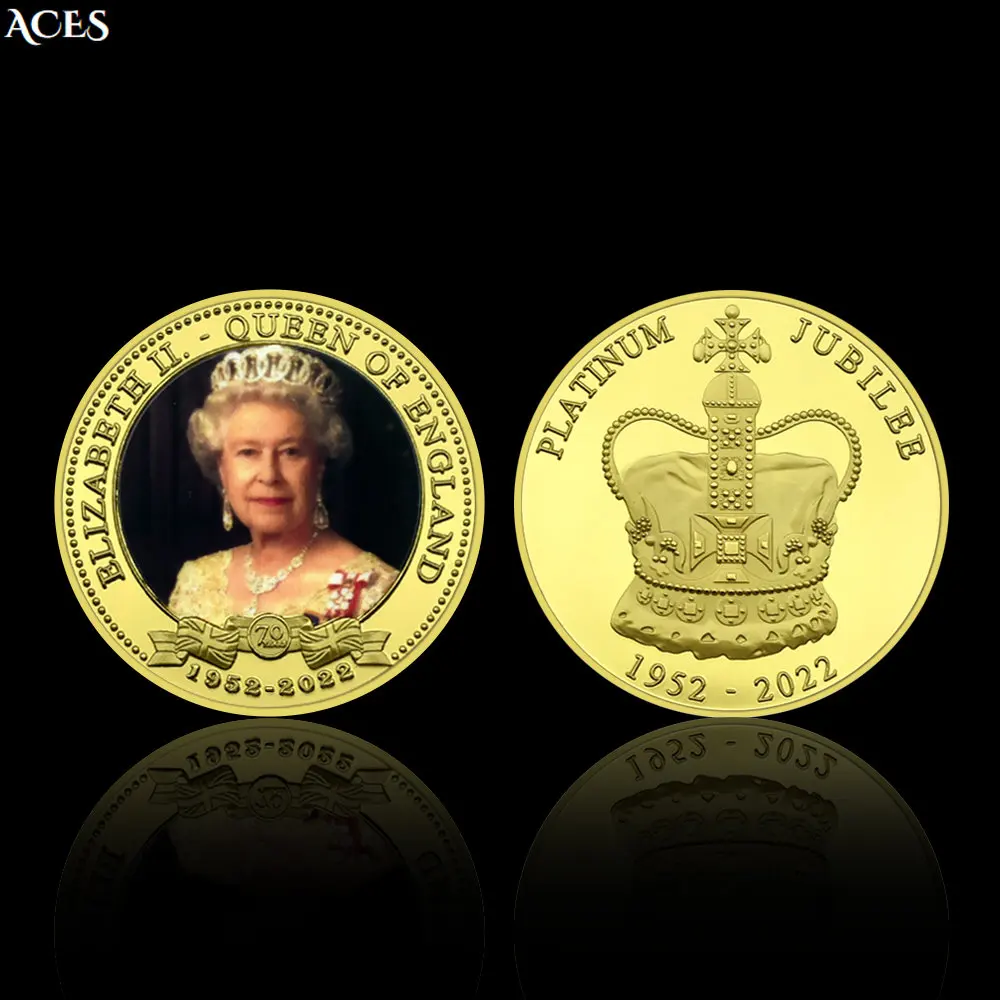 

Queen of England GOLD Coin Collectibles Elizabeth II Commemorative Coin In Capsule Forever Queen Souvenir Festival Gift