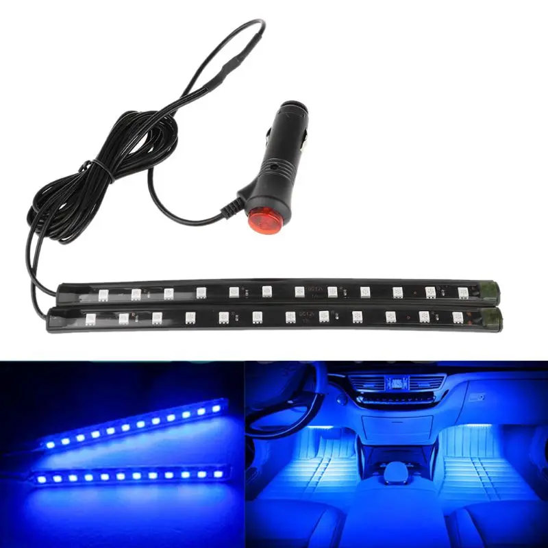 

New White 2X12 LED Car Interior Footwell Floor Decor Atmosphere Light Neon Strip
