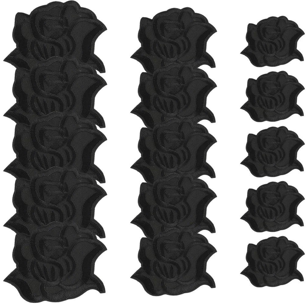 

Patch Patches Applique Rose Flower Embroidery Iron Black Jeans Sew Sewing Sticker Appliques Embroidered Ripped Denim Inside