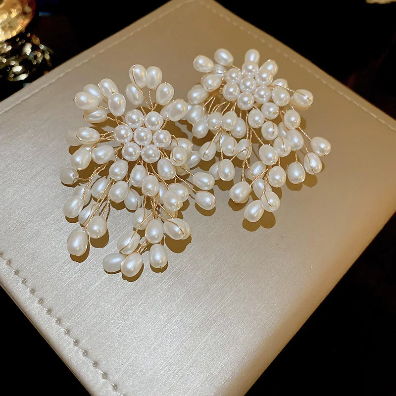 Женские серьги-подвески с искусственным жемчугом и цветами