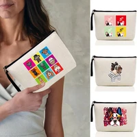ladies cosmetic bags multifunction storage makeup bag environmental protection zipper travel bags wash beauty pouch dog print