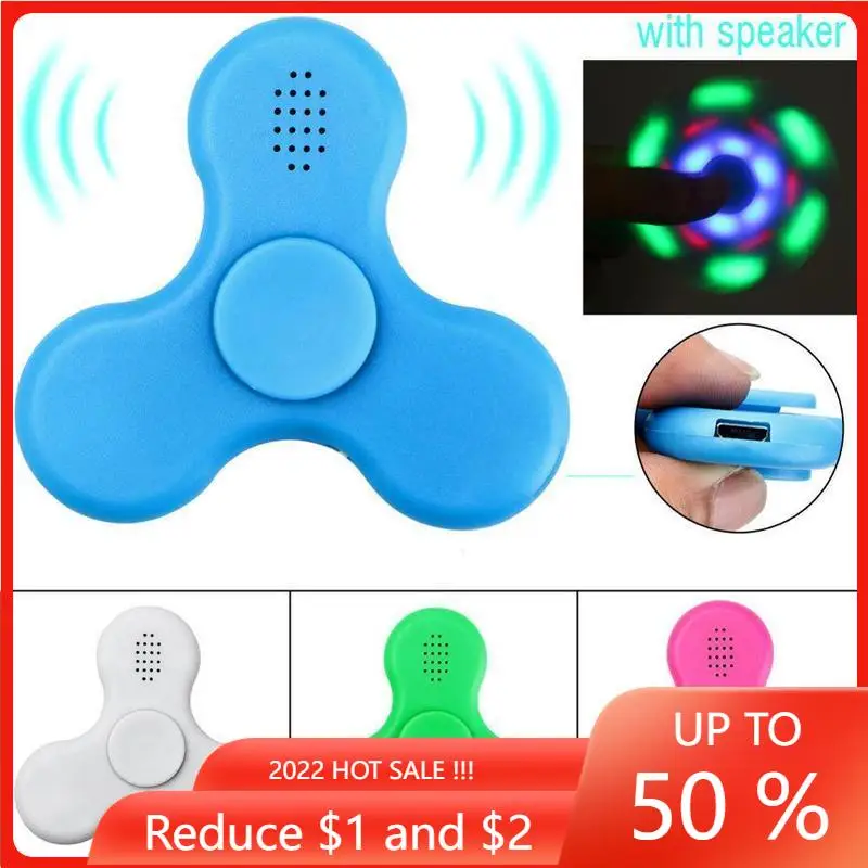 

LED Bluetooth Speaker Fidget Spinner EDC ABS Bearing Bluetooth Connect Make a Music For Autism Anxiety Stress Decompression/WS