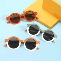 2022 new multi color round frame childrens sunglasses boys and girls lovely candy color sunglasses fashionable and comfortable