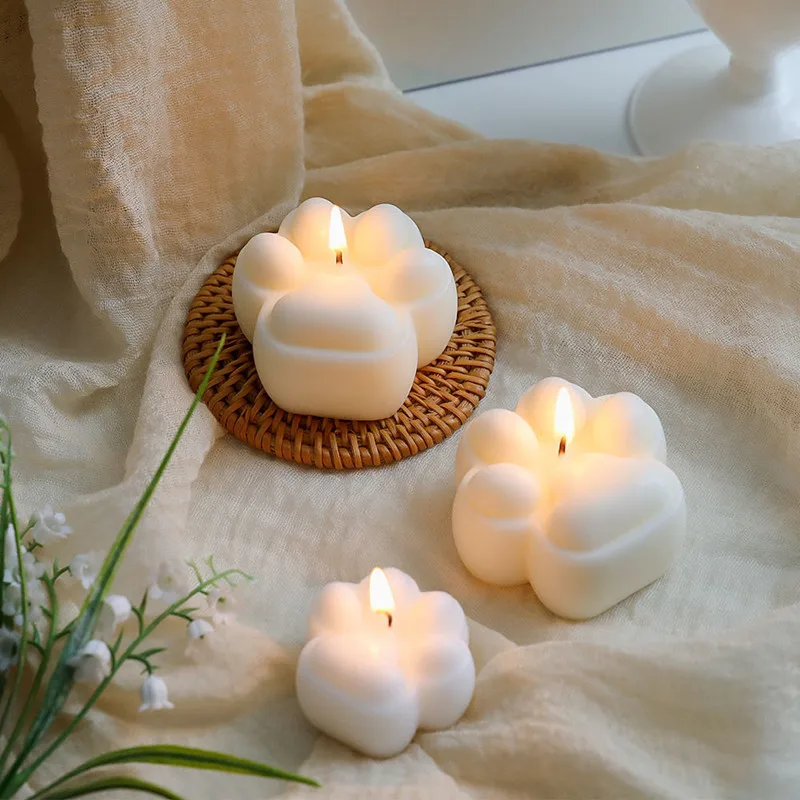 

3D Panda Claw Candle Mould Scented Candle Silicone Mould Handmade Candle Material Cake Soap Resin Mould Candle Making Supplies