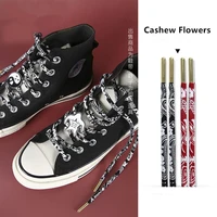 new cashew flower round printing shoelaces women men trend personality sport casual high top flat canvas shoes laces dropship