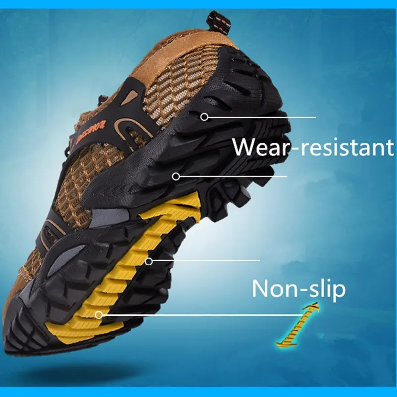 Men Breathable Comfortable Tactical Hiking Shoe Outdoor Non-slip Durable Trekking Climbing Shoe Upstream Beach Wading Water Shoe