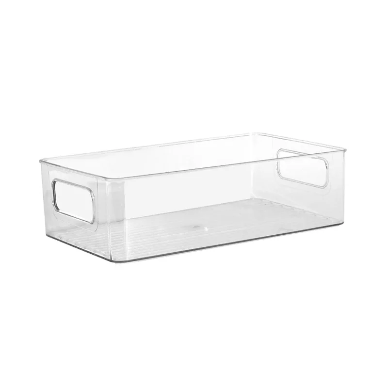 

Refrigerator Organizer Bin Stackable Food Fridge Storage Box With Handle Clear Plastic Food Freezer Pantry kitchen Organizer