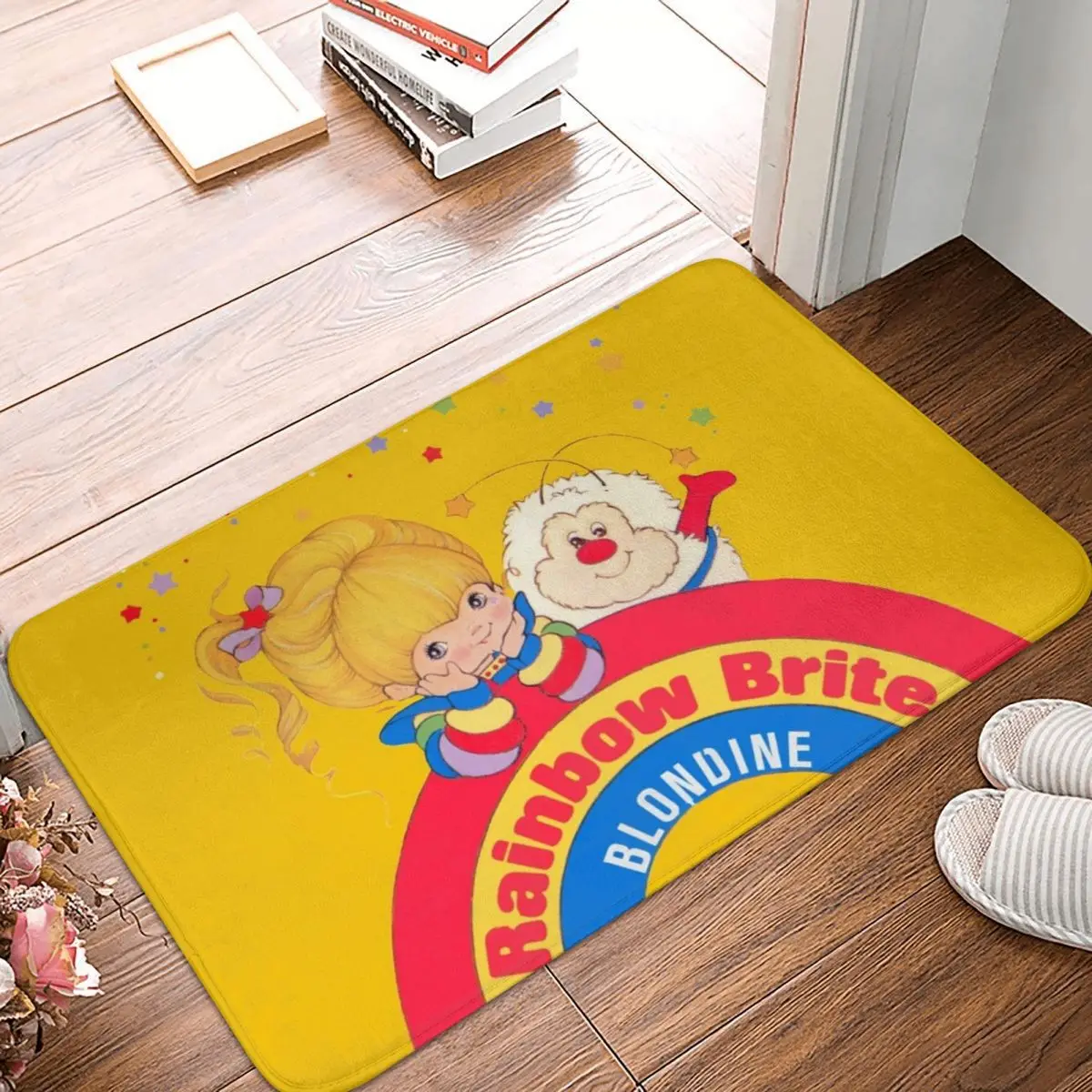 

Vintage Blondine Rainbow Brite Polyester Doormat Rug carpet Mat Footpad Non-slip AbsorbentEntrance Kitchen Bedroom balcony