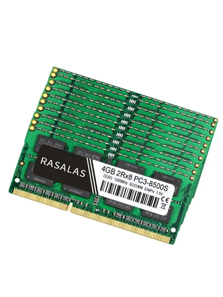 Оперативная память для ноутбука Rasalas, 10 шт., ОЗУ DDR3, 4G, 8500 МГц, 10600 МГц, 12800 МГц, SODIMM 1,5 в, память для ноутбука, ОЗУ для DDR3