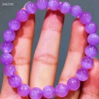 natural purple kunzite cat eye clear round beads bracelet 8 2mm kunzite crystal women men bracelet jewelry aaaaaa