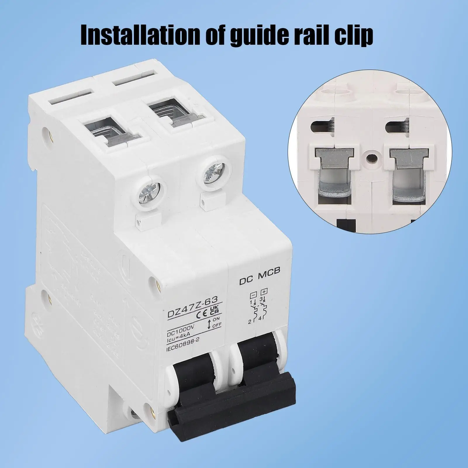 Автоматический выключатель постоянного тока 6-63 А 2P перегрузка 1000 В для систем