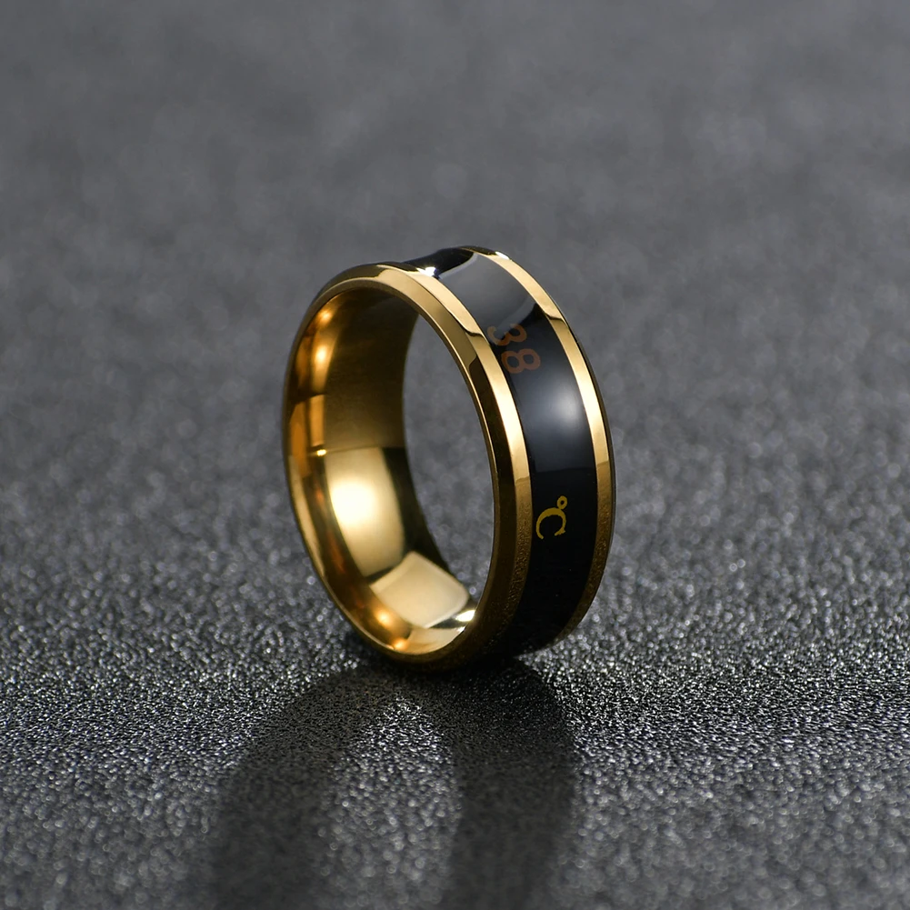 

Creative Temperature Ring Titanium Steel Intelligent Rings Couple Jewelry Gift