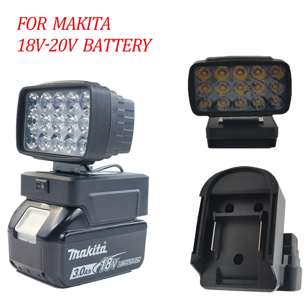 

8W LED Work Light For Makita BL1430 BL1830 Lithium Battery Outdoor Lighting Work Lamp Camping Lighting