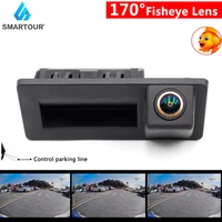 smartour hd 170%c2%b0 fisheye lens car trunk hand switch rear view camera for audi a4 vw touran tiguan tournamen skoda speed octavia