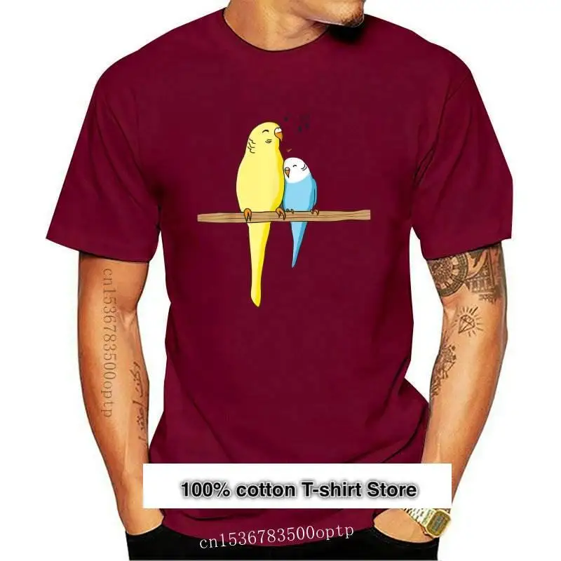 

Camiseta con estampado de periquito y loro para familia, playera para avistamiento de aves